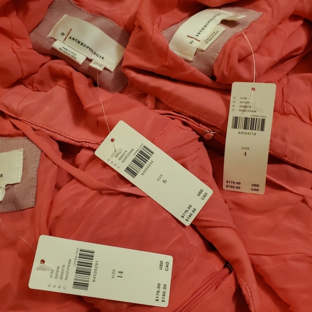 Anthropologie Ruched Slip Dress- Raspberry - Picture 5 of 10
